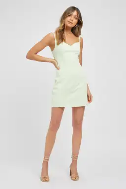 Kookai Oyster Panel Dress in Lime Cream