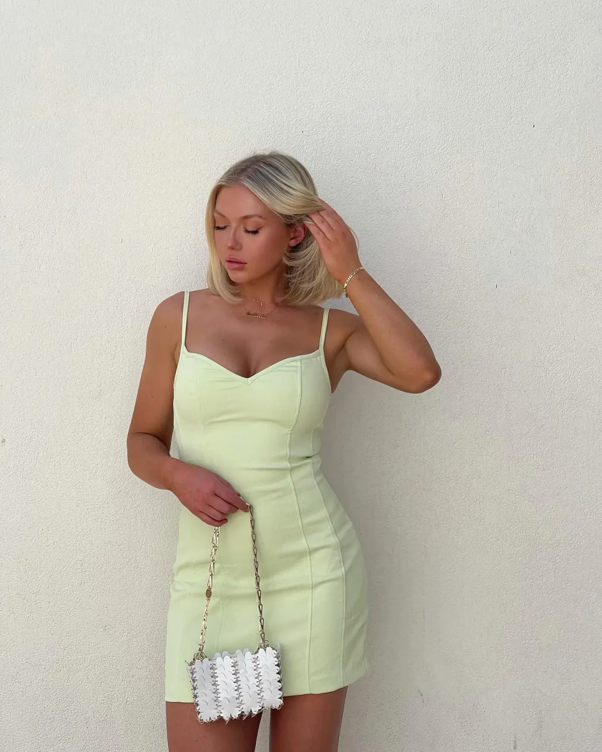 Kookai Oyster Panel Dress Green Size 8 - Image 4