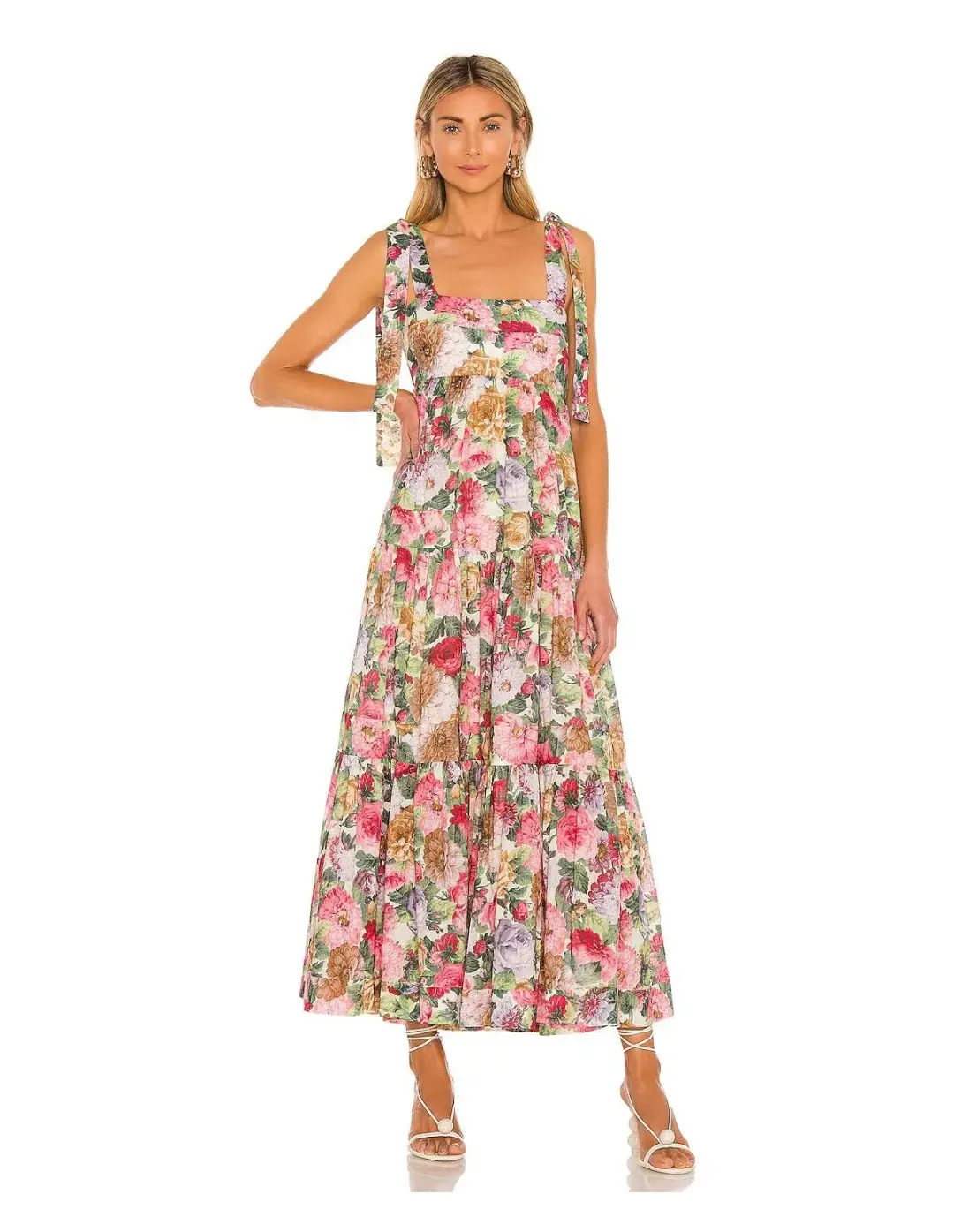 Zimmerman Mae Tie Shoulder Midi Dress Floral Size 1 / Au 10 for rent on The Volte - main image