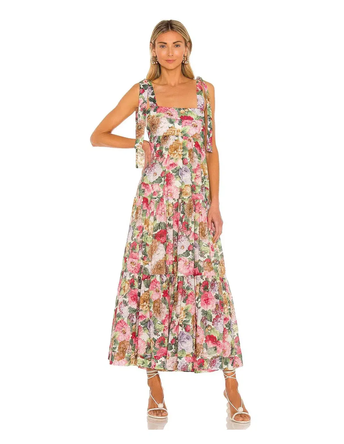 Zimmerman Mae Tie Shoulder Midi Dress Floral Size 1 / Au 10 - Image 1