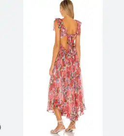 Zimmermann Poppy Frill Edge Midi Silk Dress Print Size 8 for rent on The Volte - image 2