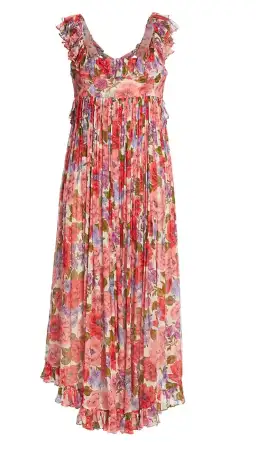 Zimmermann Poppy Frill Edge Midi Silk Dress Print Size 8 for rent on The Volte - image 4