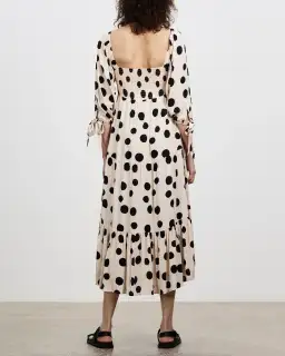 Kivari Rammy Polka Dot Midi Dress Print Size 16