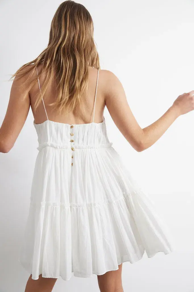 Aje Wilderness Mini Dress White Size 12 for rent on The Volte - main image