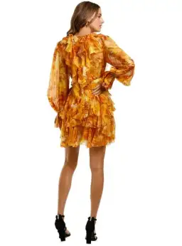 Leo Lin Kiss Ruffle Mini Dress Yellow Size AU 12 for rent on The Volte - image 3
