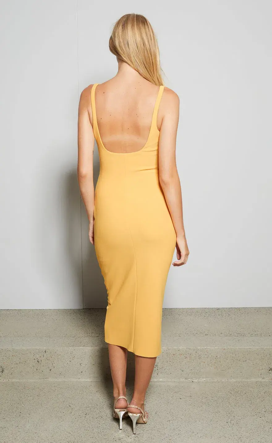 Bec & Bridge Karina Tuck Midi DressTangerine Size 8 for rent on The Volte - main image