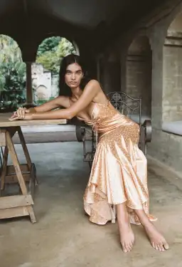 Significant Other Sofia Dress in Champagne Pansy Yellow Size 10 for rent on The Volte - image 3