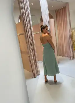 By Nicola Sage Halter Dress Green Size 8 for rent on The Volte - image 2