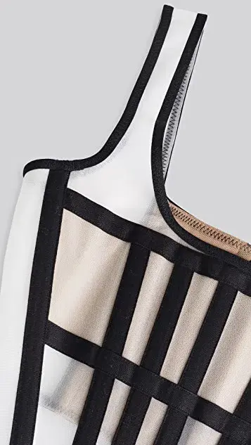 Dion Lee Spacer Knit Corset Top Cream Size 4 for rent on The Volte - main image