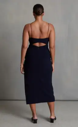 Bec and Bridge Be Mine Cut Out Midi Dress Black