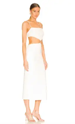 Bec and Bridge Alba Cut Out Midi Dress White Size 8 for rent on The Volte - image 1