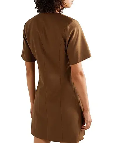 Anna Quan Portia Single Breasted Tailored Dress Brown Size 10 for rent on The Volte - main image
