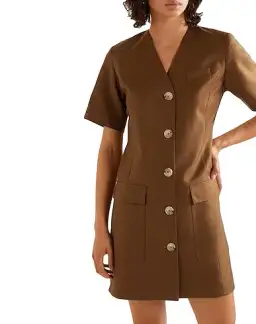 Anna Quan Portia Single Breasted Tailored Dress Brown Size 10 for rent on The Volte - image 2