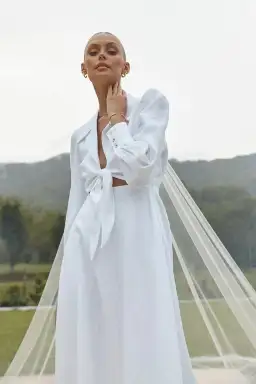 Dissh Sia Linen Collar Midi Dress White Size 10 for rent on The Volte - image 3