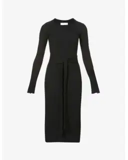 Viktoria & Woods Esplanade Split Sleeve Cotton Midi Dress Black Size 10 for rent on The Volte - image 5