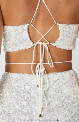 Winona Elodie Halter Dress White Sequin Size 8 for rent on The Volte - image 5