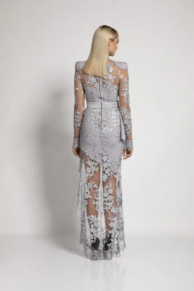 Zhivago Poison Midi Dress Grey Size 12 for rent on The Volte - main image