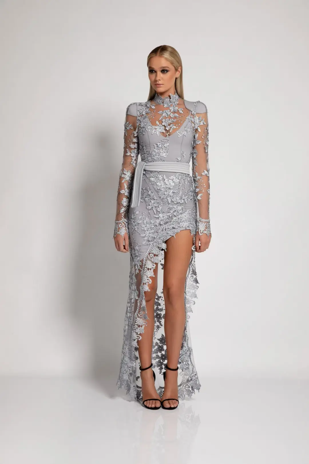 Zhivago Poison Midi Dress Grey Size 12 for rent on The Volte - main image