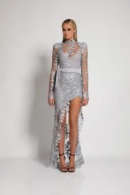 Zhivago Poison Midi Dress Grey Size 12 for rent on The Volte - image 4