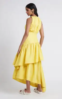 Aje Caliente Cutout Tiered Dress Daisy Yellow Size 12 for rent on The Volte - image 3