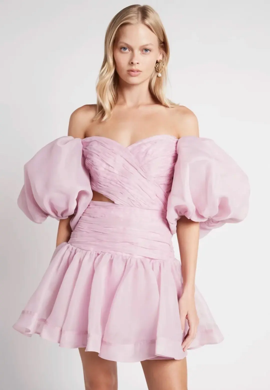 Aje Myriad Cut Out Mini Dress Pink Size 12 for rent on The Volte - main image