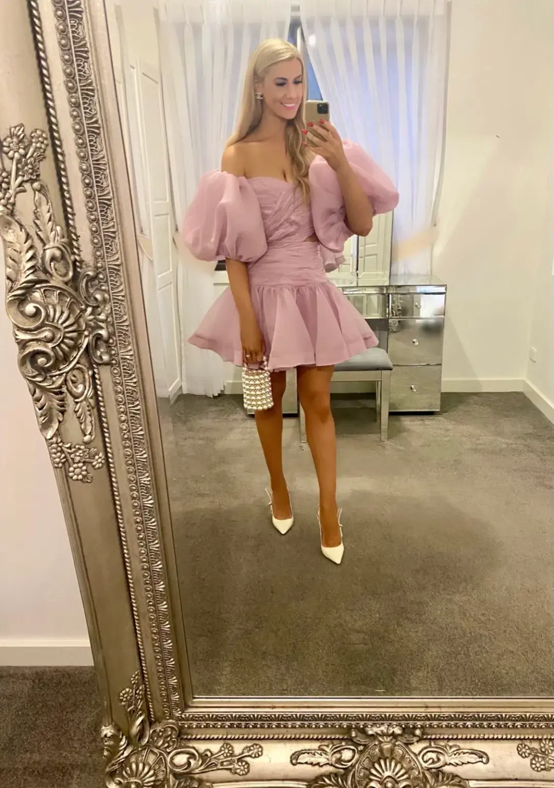 Aje Myriad Cut Out Mini Dress Pink Size 12 for rent on The Volte - main image