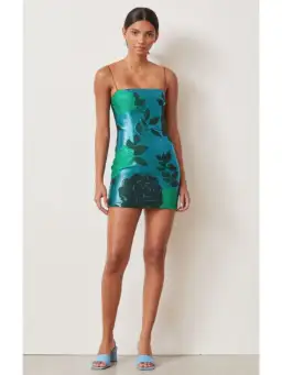 Bec & Bridge Sparkle Soirée Mini Dress Green Size AU 6 for rent on The Volte - image 1