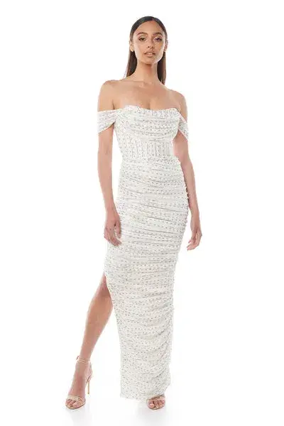 Eliya The Label Genevieve Gown White Size 10 for rent on The Volte - main image
