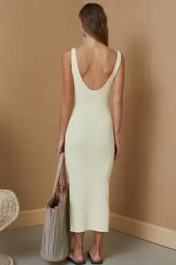 Bec & Bridge Mimi Knit Midi Dress Yellow Size 10 for rent on The Volte - image 2