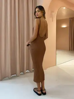 Bec & Bridge Deja Vu Midi Dress Chocolate Size 12 for rent on The Volte - image 2