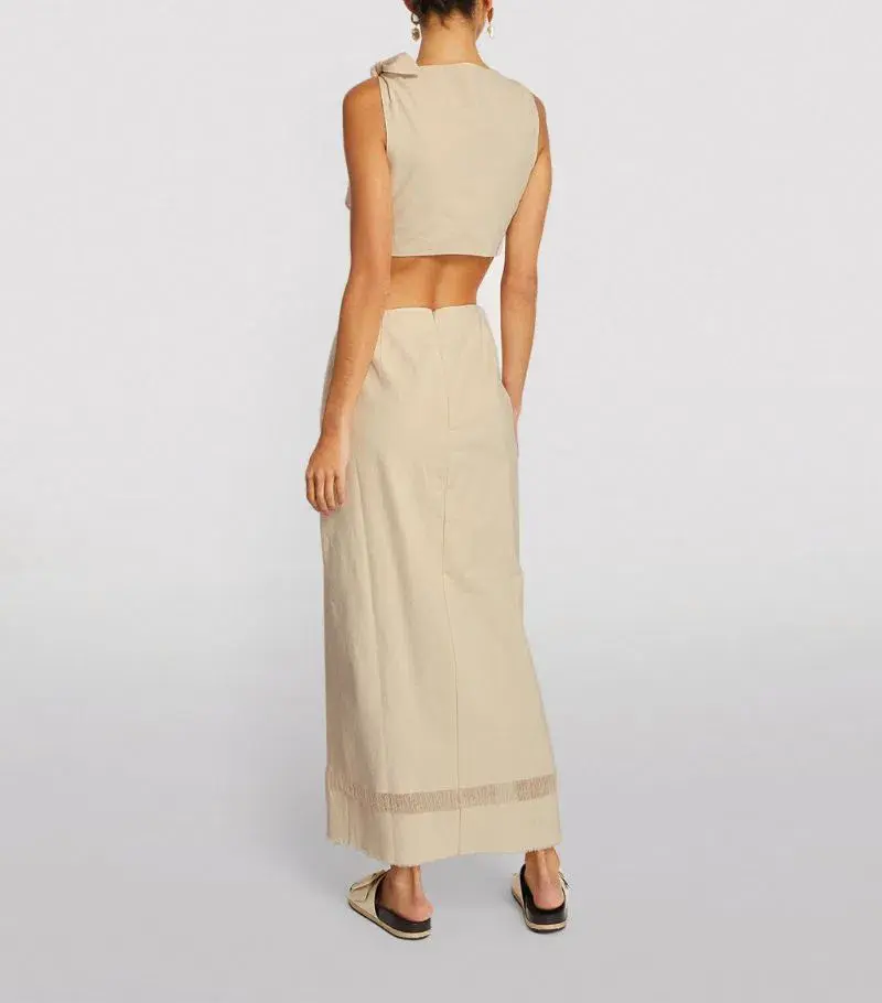 Sir the Label Marne Knot Dress in Natural Cream Size 8 for rent on The Volte - main image