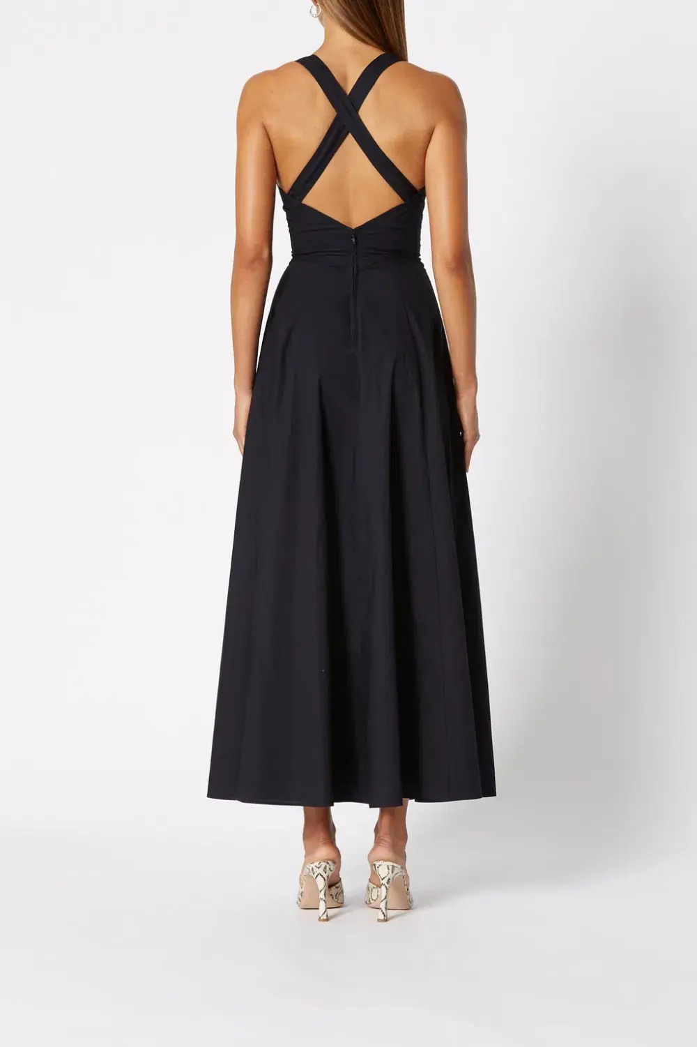 Scanlan Theodore Cotton Crossback Dress Navy Size 8 for rent on The Volte - main image