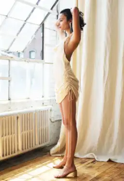 Orseund Iris Drawstring Dress Cream Size S for rent on The Volte - image 3