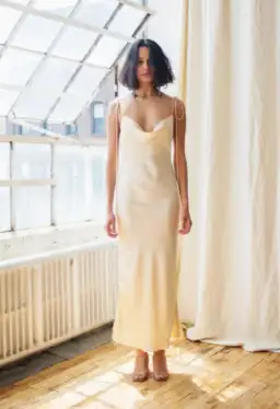 Orseund Iris Drawstring Dress Cream Size S for rent on The Volte - image 1