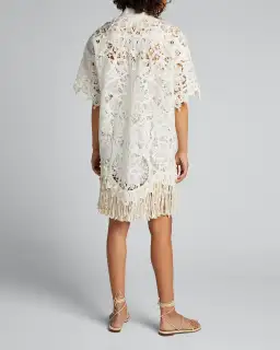 Zimmermann Wavelength Shirt Dress Ivory Size 0 / AU 8 for rent on The Volte - image 2