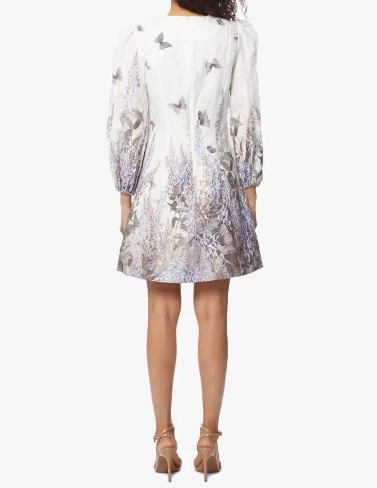 Zimmermann Luminous Butterfly Dress Ivory Lavender Tea Size 8 for rent on The Volte - main image