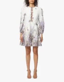 Zimmermann Luminous Butterfly Dress Ivory Lavender Tea Size 8 for rent on The Volte - image 1