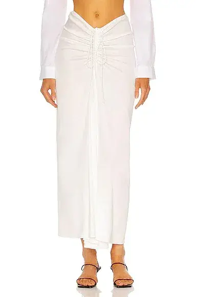 Christopher Esber Ruched Skirt White Size 6 for rent on The Volte - main image