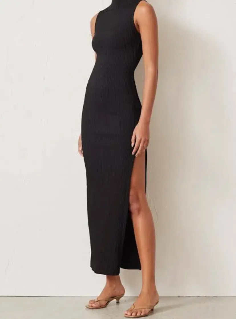 Bec & Bridge Noir Et Blanc Midi Dress Black Size 6 for rent on The Volte - main image