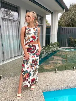 Sir the Label Ambroise Knot Dress Print Size 8 for rent on The Volte - image 6