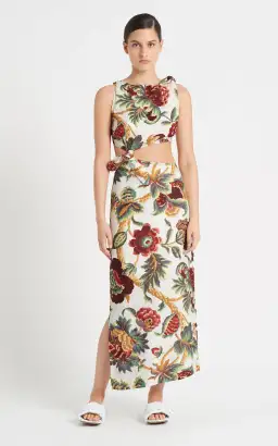 Sir the Label Ambroise Knot Dress Print Size 8 for rent on The Volte - image 1