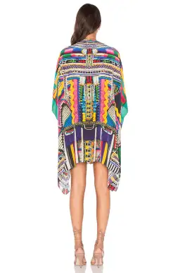Camilla Woven Wonderland Short Lace Up Kaftan Print One Size for rent on The Volte - image 3