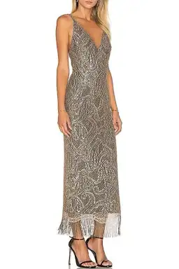 Misha Collection Shadara Dress Metallic Size 8