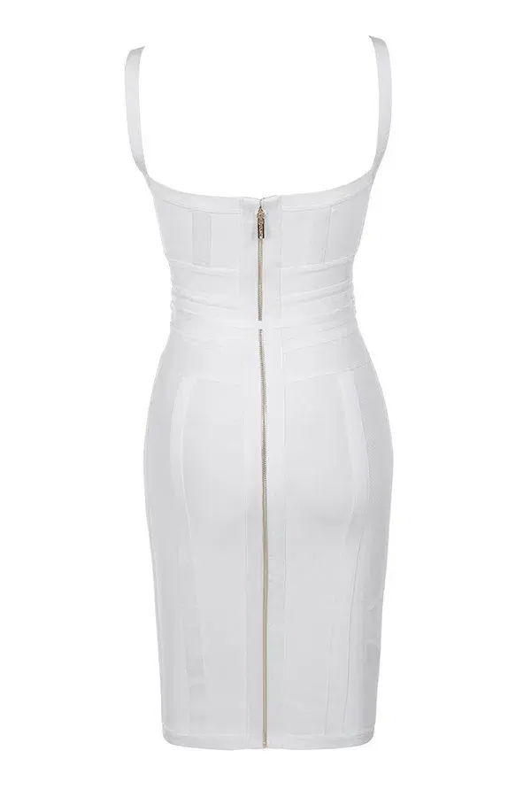 House of CB Belice Tie Waist Bandage Midi Dress White Size 6 for rent on The Volte - main image