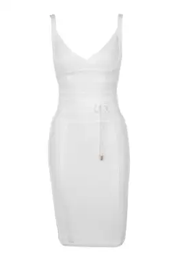 House of CB Belice Tie Waist Bandage Midi Dress White Size 6 for rent on The Volte - image 4