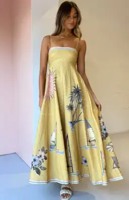 Alemais Sunset Shades Sundress Sand Size 12