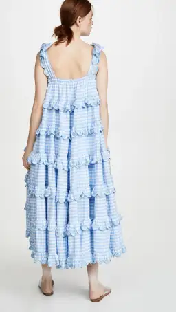 Innika Choo Scallop Frill Dress Blue Size 12