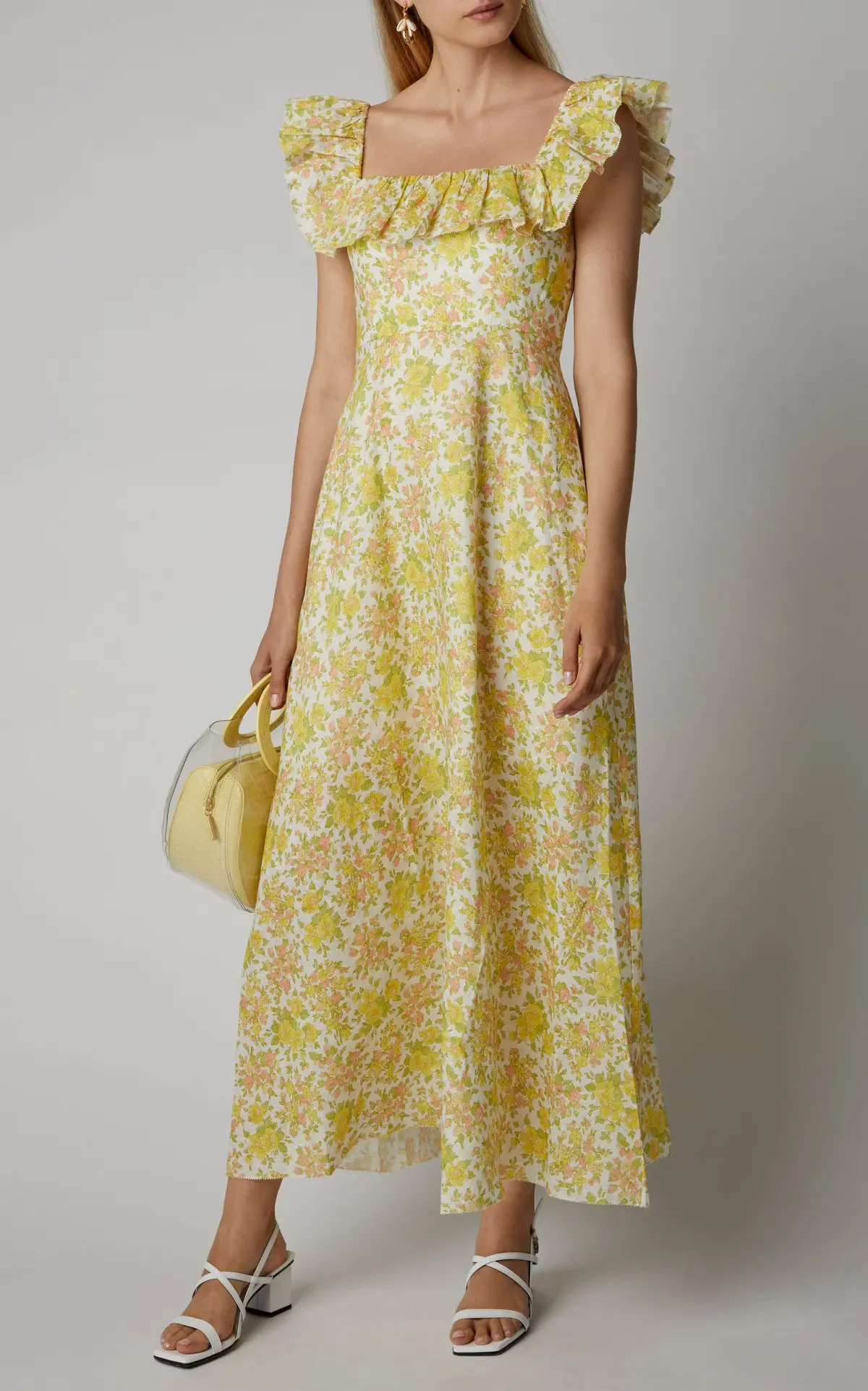 Zimmermann Goldie Ruffle Neck Dress Yellow Size 1 / Au 10 - Image 1