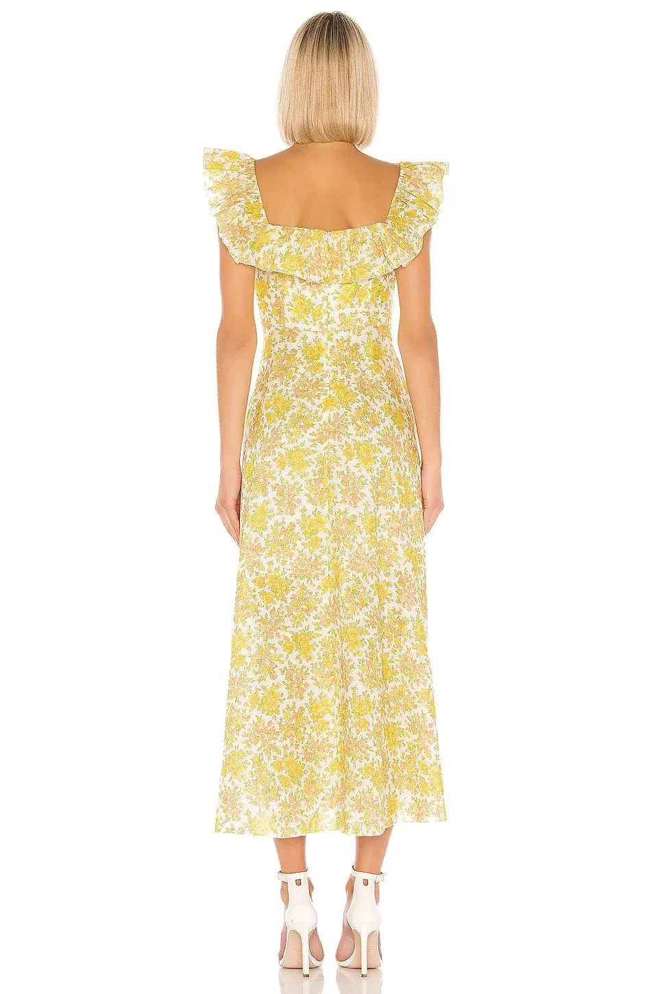 Zimmermann Goldie Ruffle Neck Dress Yellow Size 1 / Au 10 - Image 3