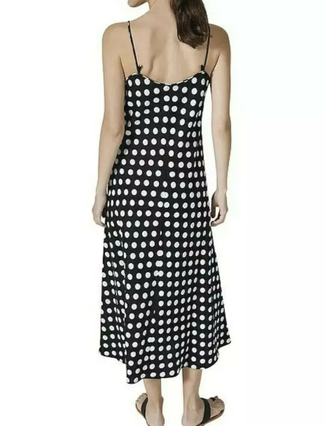 Country Road Polka Dot Linen Slip Dress Print Size 8 - Image 3